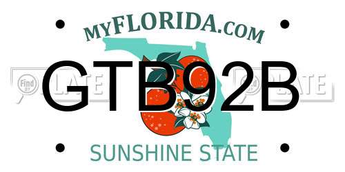GTB92B Florida License Plate