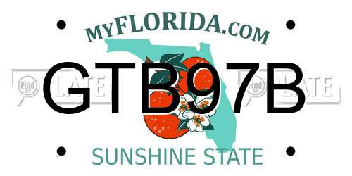 GTB97B Florida License Plate