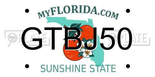 GTBJ50 Florida License Plate