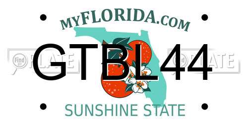 GTBL44 Florida License Plate
