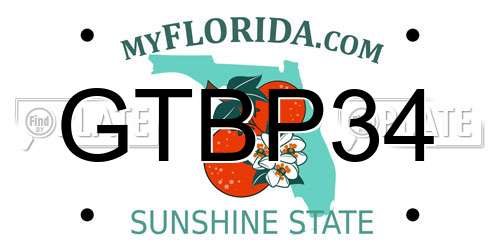 GTBP34 Florida License Plate