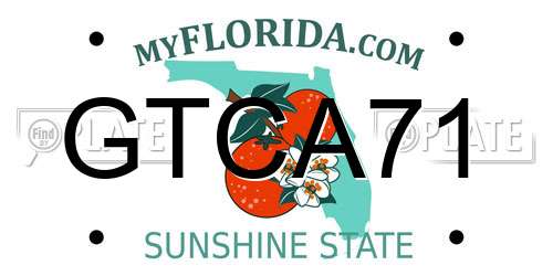 GTCA71 Florida License Plate