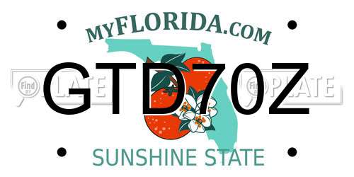GTD70Z Florida License Plate
