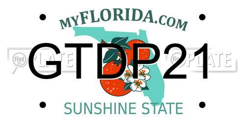 GTDP21 Florida License Plate