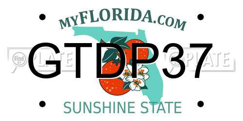 GTDP37 Florida License Plate