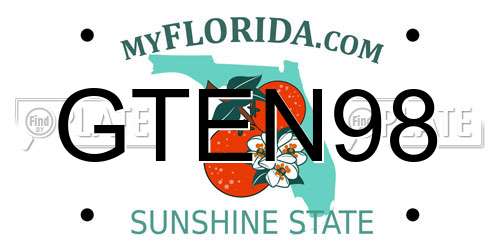 GTEN98 Florida License Plate