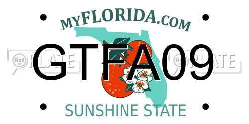 GTFA09 Florida License Plate