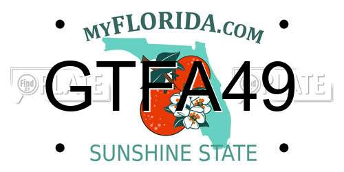 GTFA49 Florida License Plate