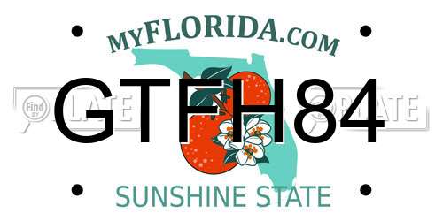 GTFH84 Florida License Plate