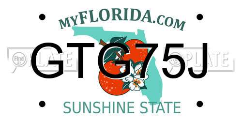 GTG75J Florida License Plate