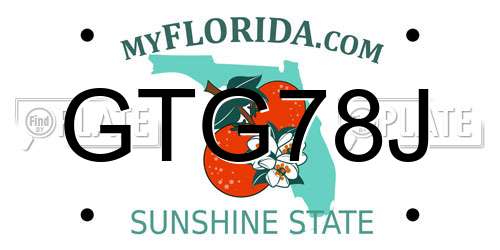 GTG78J Florida License Plate