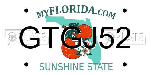 GTGJ52 Florida License Plate