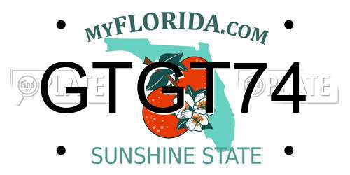 GTGT74 Florida License Plate