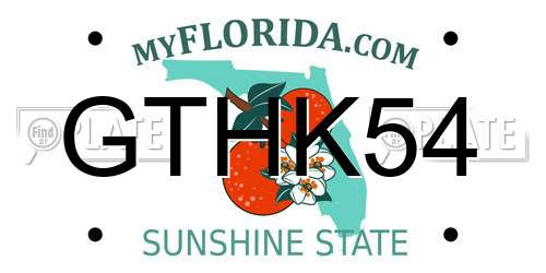 GTHK54 Florida License Plate