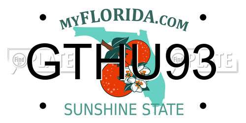 GTHU93 Florida License Plate