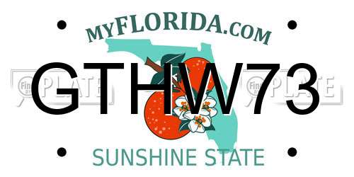 GTHW73 Florida License Plate