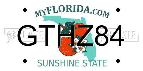 GTHZ84 Florida License Plate