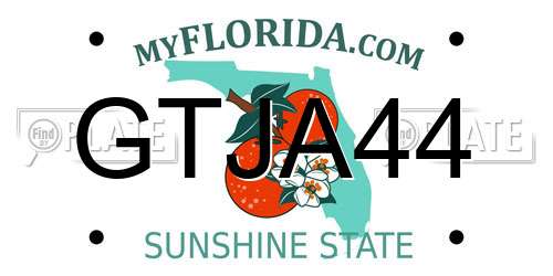 GTJA44 Florida License Plate
