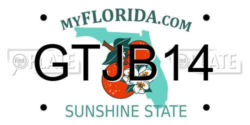 GTJB14 Florida License Plate