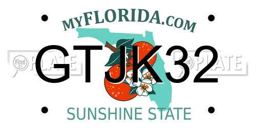 GTJK32 Florida License Plate