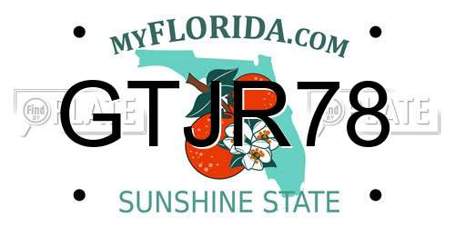 GTJR78 Florida License Plate