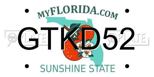 GTKD52 Florida License Plate