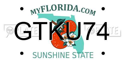 GTKU74 Florida License Plate