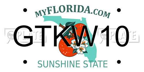 GTKW10 Florida License Plate