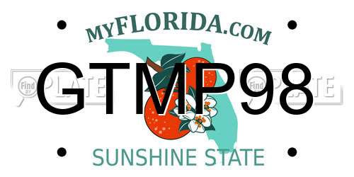 GTMP98 Florida License Plate