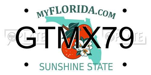 GTMX79 Florida License Plate