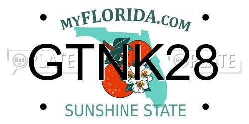 GTNK28 Florida License Plate