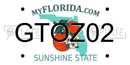 GTOZ02 Florida License Plate