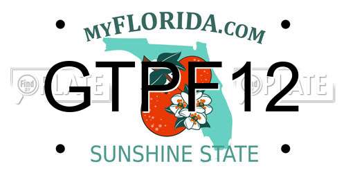GTPF12 Florida License Plate