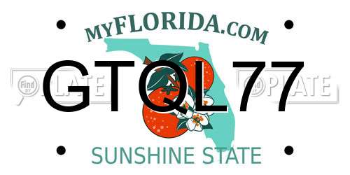 GTQL77 Florida License Plate