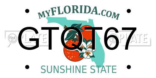 GTQT67 Florida License Plate
