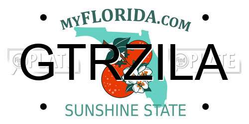 GTRZILA Florida License Plate