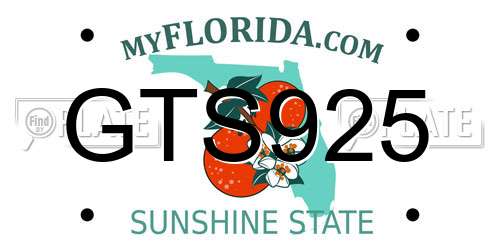 GTS925 Florida License Plate