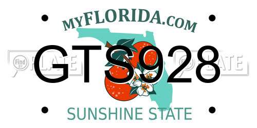 GTS928 Florida License Plate