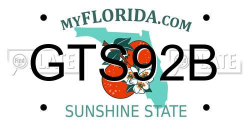 GTS92B Florida License Plate