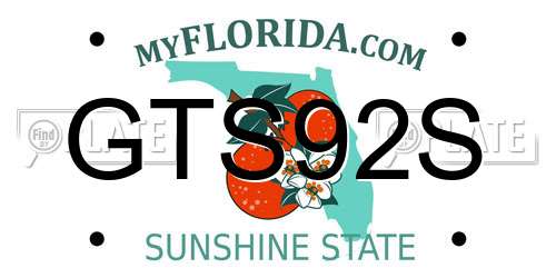 GTS92S Florida License Plate
