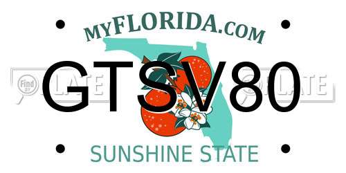 GTSV80 Florida License Plate