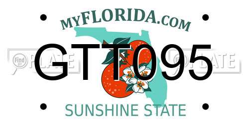 GTT095 Florida License Plate
