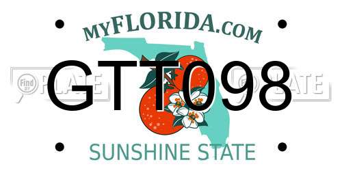 GTT098 Florida License Plate