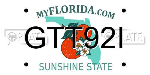 GTT92I Florida License Plate