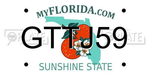 GTTJ59 Florida License Plate