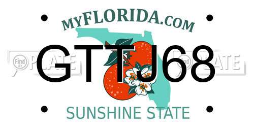 GTTJ68 Florida License Plate