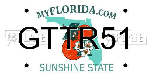 GTTR51 Florida License Plate