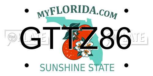 GTTZ86 Florida License Plate