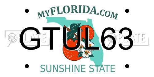 GTUL63 Florida License Plate