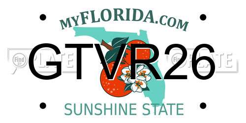 GTVR26 Florida License Plate